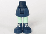 Mini Doll Hips and Skirt, Sand Green Legs and Dark Blue Boots with White Laces Pattern - Thick Hinge