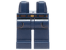 Hips and Legs with Reddish Brown Belt, Gold Oval Buckle and Pockets with Tan Stitching Jeans Pattern