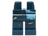 Hips and Legs with Medium Blue Shirt Tail, Rips and Mud Splotches Pattern