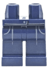 Hips and Legs with Light Bluish Gray Pockets, Pleats, and Button Pattern