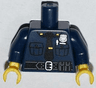 Torso Police Shirt with Silver Badge, Pockets, Pen, Black Tie and Belt Pattern / Dark Blue Arms / Yellow Hands
