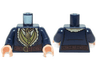 Torso LotR Coat Fur Lined with Olive Green Vest, Ascot and Belt Pattern / Dark Blue Arms / Light Nougat Hands
