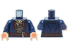 Torso LotR Coat with Silver Chain Mail, Shirt Grommets, Brown Belt and Silver Buckle Pattern / Dark Blue Arms / Light Nougat Hands