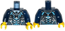 Torso Black, Silver and Medium Azure Body Armor with Ultra Agents Logo over Shirt and Black Tie Pattern / Dark Blue Arms / Yellow Hands