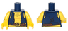 Torso Pirate Vest Open with Gold Buttons, Dark Brown Belt with Buckle, Chest Hair, Yellow Shoulders and Stomach Pattern / Yellow Arm Left / Yellow Arm Right with Black Anchor Tattoo Pattern / Yellow Hands