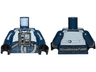 Torso SW Rebel U-wing / Y-wing Pilot with Sand Blue Vest and Dark Bluish Gray Front Panel with Hose Pattern / Dark Blue Arms / Black Hands