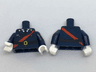 Torso Police Jacket Dress with Black Tie, Red Sash, Black Belt with Gold Buckle Pattern / Dark Blue Arms with Police Badge Pattern / White Hands