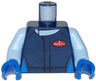 Torso Racing  Suit with '3' and 'Bugatti' on Front and Larger '3' and 'Bugatti' on Back Pattern / Bright Light Blue Arms / Blue Hands