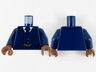 Torso Suit Jacket Unbuttoned, Vest, Tie and Gold Chain Pattern / Dark Blue Arms / Reddish Brown Hands