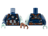 Torso Tattered Captain America Armor Pattern / Light Aqua Arm Left with Splotches Pattern / Dark Blue Arm Right with Torn Sleeve Pattern / Reddish Brown Hand Left / Light Aqua Hand Right