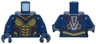 Torso Female Armor with Gold Plates and Red Trim, Silver Jet Pack on Back Pattern / Dark Blue Arms / Dark Blue Hands