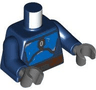 Torso SW Mandalorian Blue Beskar Armor, Reddish Brown Belt with Pouches and Dark Silver Buckle Pattern / Dark Blue Arms / Dark Bluish Gray Hands
