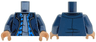 Torso Jacket Open with Pockets over Blue Plaid Shirt with Buttons and Collar and Sand Blue Undershirt Pattern / Dark Blue Arms / Light Nougat Hands