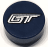 Tile, Round 1 x 1 with Silver 'GT' Pattern