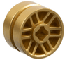 Wheel 14mm D. x 9.9mm with Center Groove, Fake Bolts and 6 Double Spokes