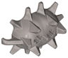 Large Figure Weapon, Spiked Ball Half with 2 Axle Holes