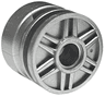 Wheel 18mm D. x 14mm with Pin Hole, Fake Bolts and Shallow Spokes
