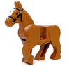Horse, Movable Legs with Black Eyes and Bridle, Short White Blaze Pattern