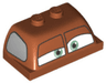 Windscreen 2 x 4 x 1 1/3 with Split Front Window with Light Green Eyes and Silver Side Window Pattern