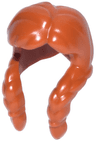 Minifigure, Hair Female, Parted on Left with 2 Long Braids Over Shoulders