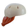 Minifigure, Hair Combo, Hair with Hat, Medium Length with Molded White Bicycle Helmet Pattern (BAM)