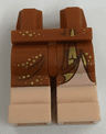 Hips and Legs with Molded Light Nougat Lower Legs / Boots and Printed Gold Dots and Trim on Skirt Pattern