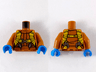 Torso Pilot Suit with Safety Belts Pattern (Parka) / Dark Orange Arms / Dark Azure Hands