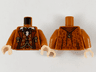 Torso Jacket with Reddish Brown Lapels and Vest, Dark Brown Bow Tie and Trim, Gold Chain and Tassels Pattern / Dark Orange Arms / Light Nougat Hands