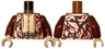 Torso Harry Potter Robe, Copper and Dark Red with Gold Belt, Buttons and Trim Pattern / Dark Red Arms / Light Nougat Hands