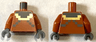 Torso Pixelated Dark Bluish Gray and Gold Diver Suit Pattern / Dark Orange Arms / Dark Bluish Gray Hands