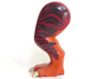 Dinosaur Leg Large (Rear) Tyrannosaurus rex Left with Black Pin with Tan Claws and Dark Brown Stripes on Dark Red Pattern