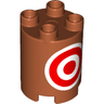 Duplo, Brick Round 2 x 2 x 2 with Red and White Target Pattern