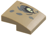 Slope, Curved 2 x 2 x 2/3 with Bright Light Yellow Eye, Dark Bluish Gray Spots Pattern Model Right Side