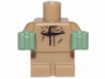 Body Baby / Toddler with Fixed Arms with Molded Sand Green Hands and Printed Black Lines and Fur Collar Pattern