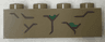 Brick 1 x 4 with Reddish Brown Cracks with Green Highlights Pattern #1 (BrickHeadz Groot Abdomen)