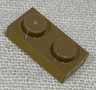 Plate 1 x 2 with Gold Pattern on Long Edge