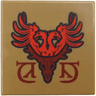 Tile 2 x 2 with Coat of Arms Durmstrang Stag and Dark Red Symbols Pattern (BrickHeadz Viktor Krum Torso)