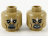 Minifigure, Head Dual Sided Alien White Diamond, Cheek Lines, Neutral / Angry Pattern