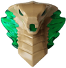 Minifigure, Head, Modified Snake, Cobra with Open Mouth with Molded Trans-Green Eyes, Tongue, and Flames on Open Hood Pattern