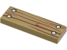 Tile 1 x 3 with Wood Grain and 4 Silver Nails Pattern