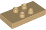 Duplo Tile, Modified 2 x 4 x 1/2 (Thick) with 4 Center Studs