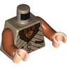 Torso Vest Over Dark Orange Shirt and Reddish Brown Bow Tie Pattern / Dark Orange Arms / Light Nougat Hands