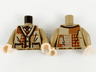 Torso Patchwork Cardigan, Dark Red, Dark Orange, and Tan Stitching, Dark Red and Dark Orange Tie Pattern / Dark Tan Arms / Light Nougat Hands