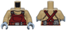 Torso Dark Red Overalls, Silver Buckles and Pouches, Reddish Brown Utility Belt Pattern / Dark Tan Arms / Sand Blue Hands