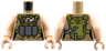 Torso Female Top, Olive Green Scarf, Utility Harness with Backpack, Dark Bluish Gray Pendant Necklace, Light Nougat Neck Pattern / Light Nougat Arms / Light Nougat Hands