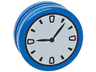 Minifigure, Head, Modified Cookie Shape with White Clock and Black Hands Pattern (Clock King)