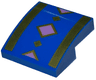 Slope, Curved 2 x 2 x 2/3 with Gold and Medium Lavender Diamonds, Stripes Pattern (BrickHeadz Kingsley Shacklebolt Kufi Hat Section)