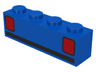 Brick 1 x 4 with Red Car Taillights and Black Stripe Pattern