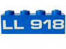 Brick 1 x 4 with White 'LL 918' Pattern
