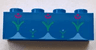 Brick 1 x 4 with 3 Large Magenta Flowers and 2 Small White Flowers with Bright Green Stems Pattern (BrickHeadz Anna Dress Bottom)